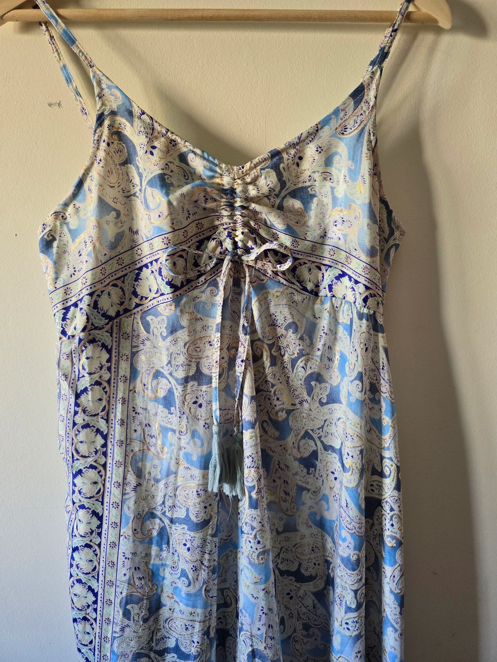 Blue and gold pasley boho maxi dress Cherish – photo 3